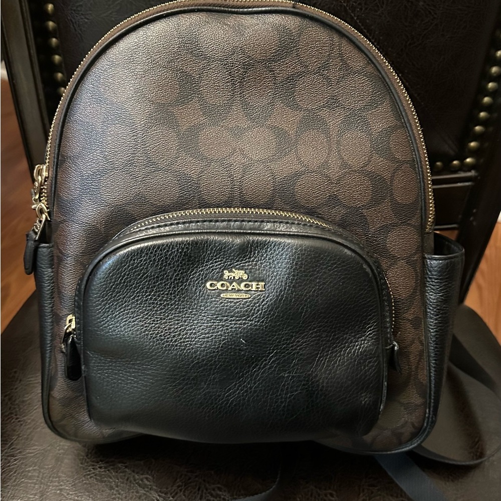 Coach Signature Brown and Black Backpack